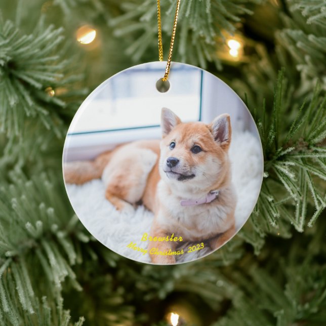 Ornamento de fotos de perros personalizado, Navida (Árbol)