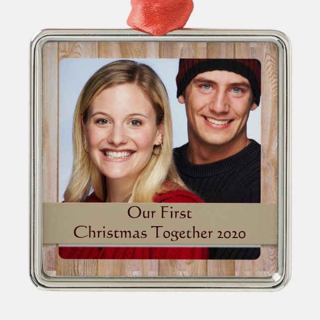 Ornamento de fotos de personalizable cuadrado de m (Frente)