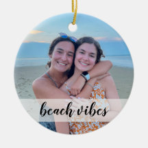 Ornamento de fotos de personalizados de Beach Vbes