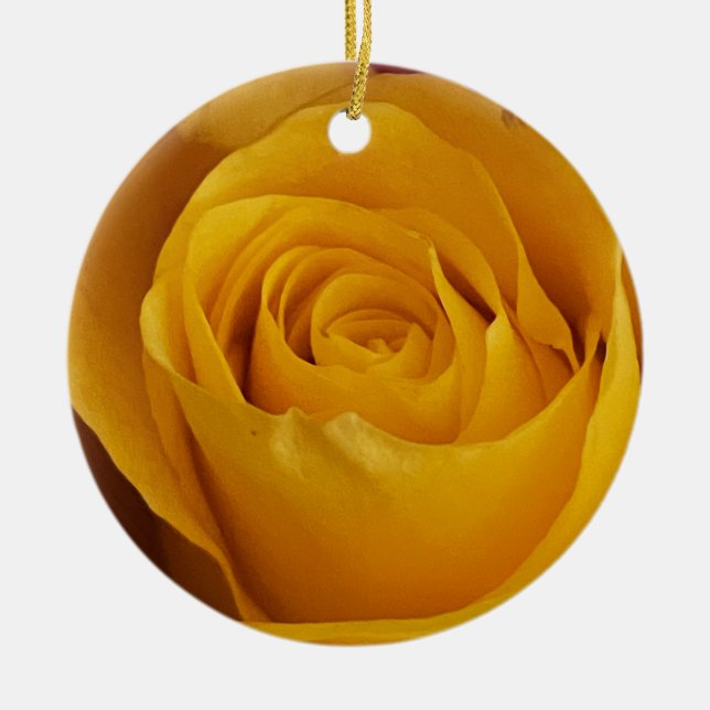 Ornamento de fotos de rosa amarillo (Frente)