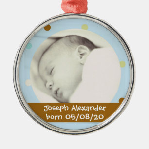 Ornamento de fotos del personalizado de la polka d