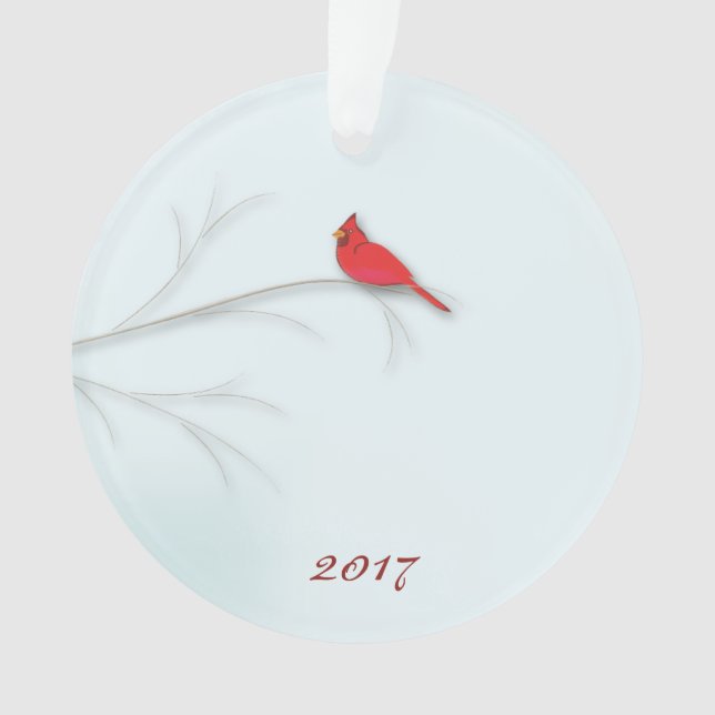 Ornamento de fotos editables del cardenal rojo (Anverso)