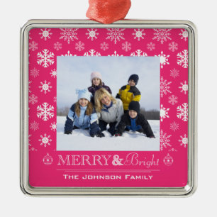 Ornamento de fotos familiares de Navidades merry y