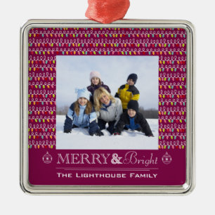 Ornamento de fotos familiares de Navidades merry y