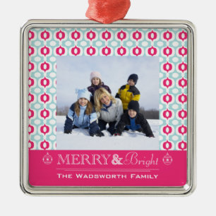 Ornamento de fotos familiares de Navidades merry y