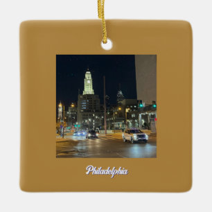 Ornamento de fotos nocturnas de Filadelfia