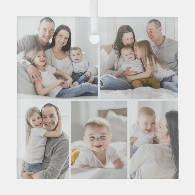 Ornamento de fotos Personalizado de Gallery Grid 5 (Anverso)