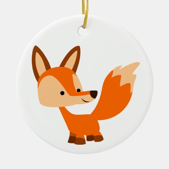 Ornamento de Fox Personalizado amigable (Frente)