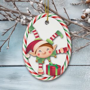 Ornamento de franja de canto de Navidades elfo de
