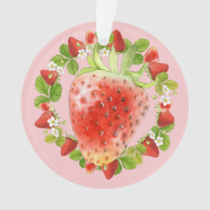 Ornamento de fresa y flor de fresa