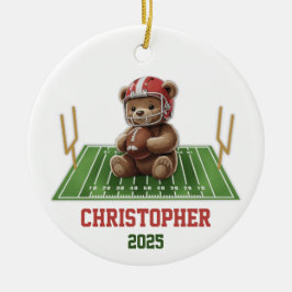 Ornamento de fútbol de osito de peluche para niños