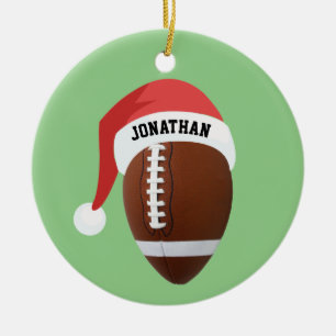 Ornamento de fútbol de Santa Hat