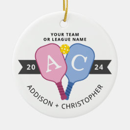 Ornamento de futbolín de parejas de fotos personal