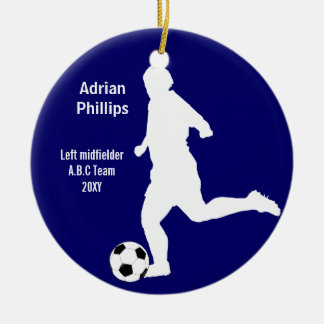 ornamento de futbolistas azules