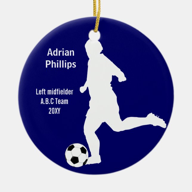 ornamento de futbolistas azules (Frente)