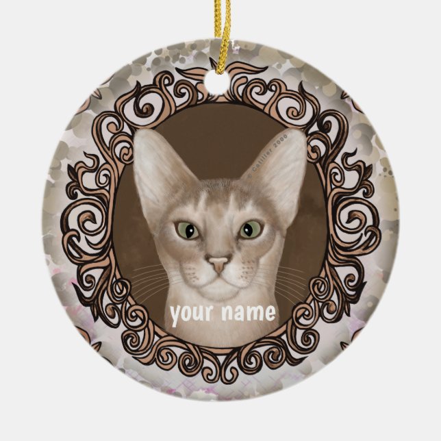 Ornamento de gato abisino ornato (Frente)