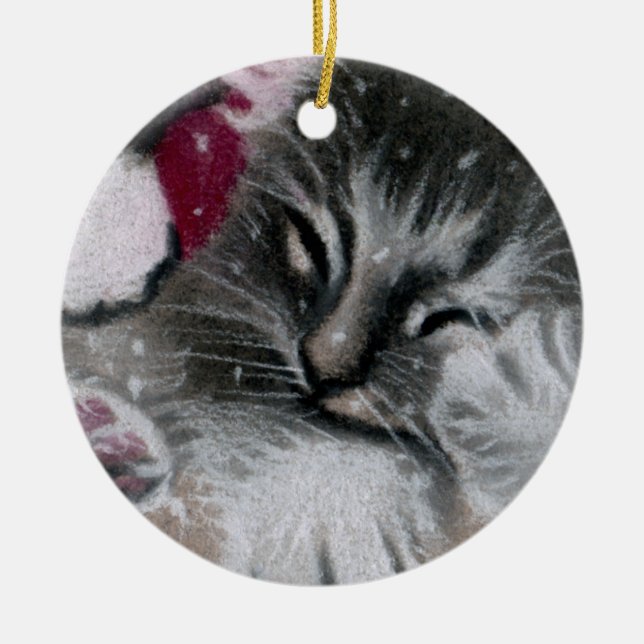 Ornamento de gato de Santa Kitty (Frente)