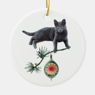 Ornamento de gato gris