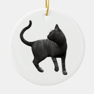 Ornamento de gato negro malicioso