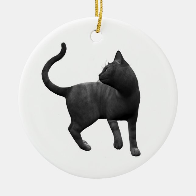 Ornamento de gato negro malicioso (Frente)