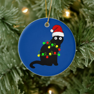 Ornamento de gatos y Navidades negros