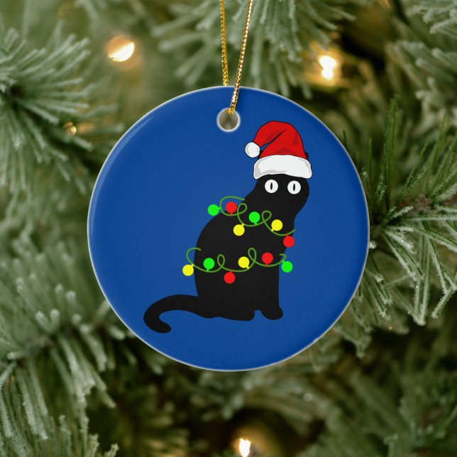Ornamento de gatos y Navidades negros (Árbol)