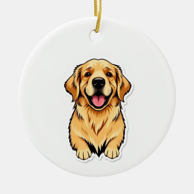 Ornamento de Golden Retriever (Frente)