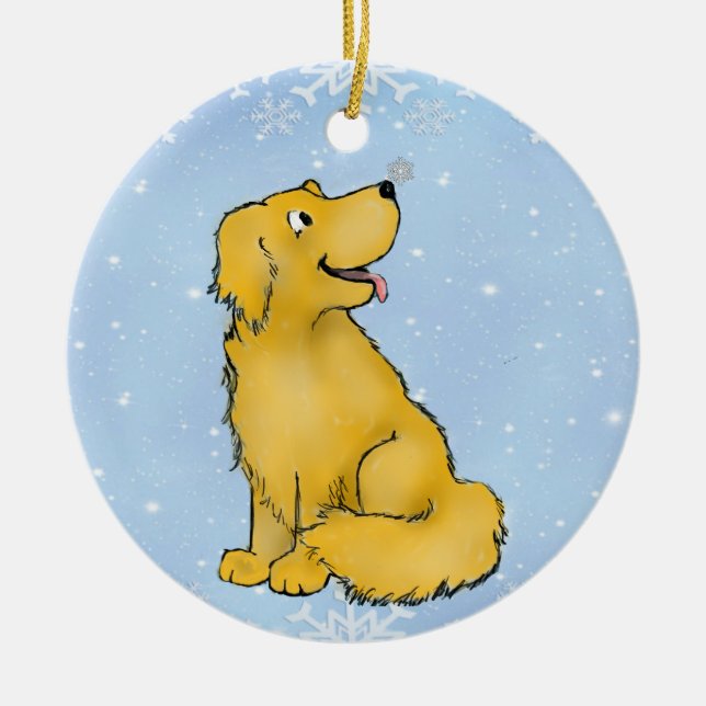 Ornamento de Golden Retriever (Frente)
