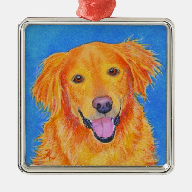 Ornamento de Golden Retriever - "Sydney" (Frente)
