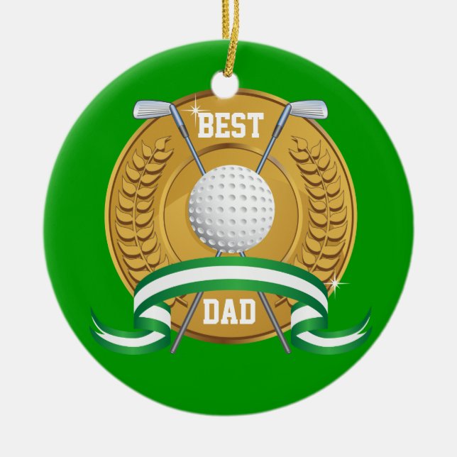 Ornamento de golf de papá - SRF (Frente)