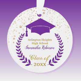Ornamento de Grado Púrpura y Graduación Laurel