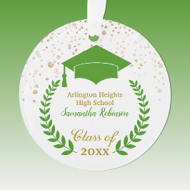 Ornamento de Grado Verde y Graduación Laurel