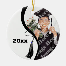 Ornamento de graduación de onda negra de Personali