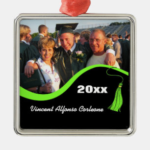Ornamento de graduación de Personalizable verde
