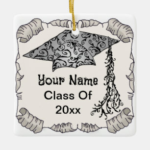 Ornamento de graduación de Swirl Grad Cap