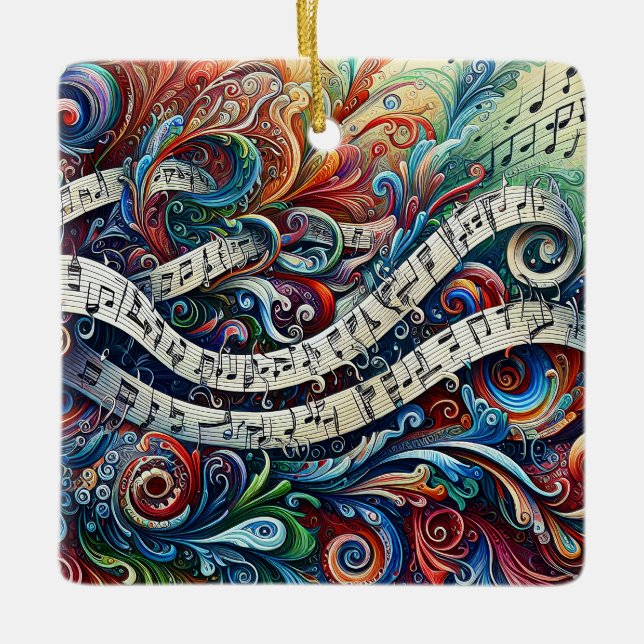 Ornamento de graffiti de notas musicales (Anverso)