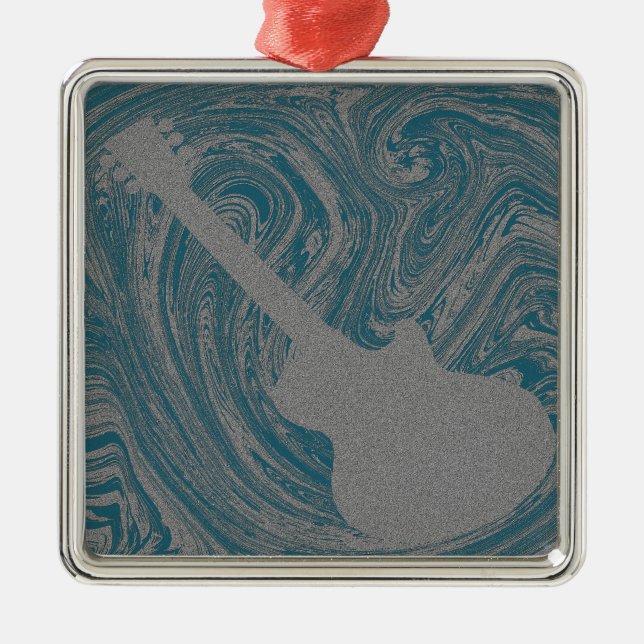 Ornamento de guitarra de Grunge, Verde azulado (Frente)