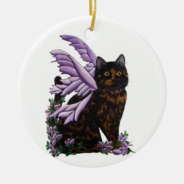 Ornamento de hadas de Tortie Cat Tortoiseshell (Frente)
