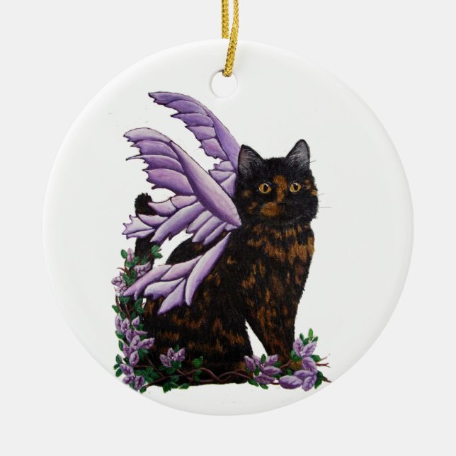 Ornamento de hadas de Tortie Cat Tortoiseshell (Frente)