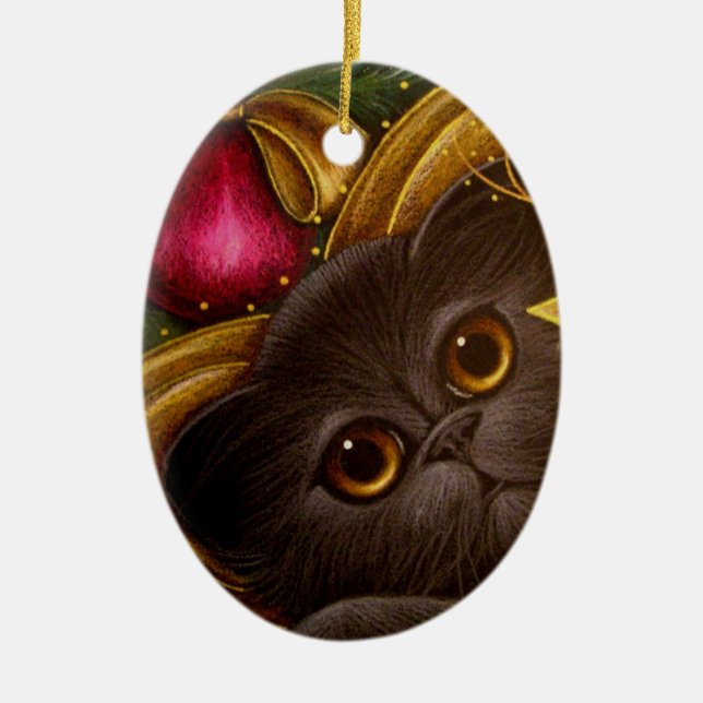 Ornamento DE HADAS del CAT PERSA del DÍA DE FIESTA (Frente)