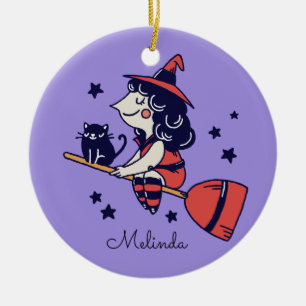Ornamento de Halloween con nombre personalizado de
