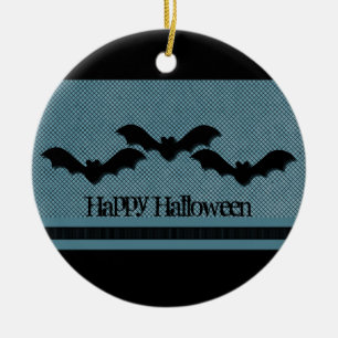 Ornamento de Halloween de Bats espeluznante, azul