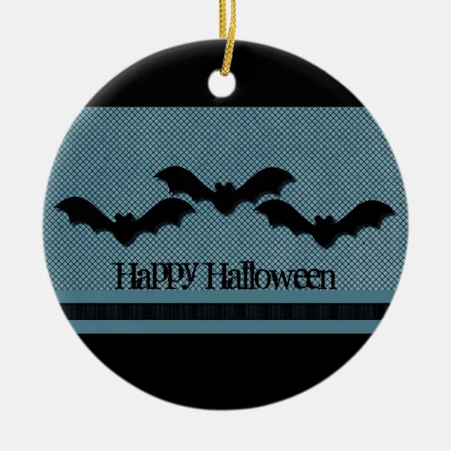 Ornamento de Halloween de Bats espeluznante, azul  (Frente)