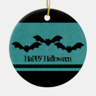 Ornamento de Halloween de Bats espeluznante, Verde