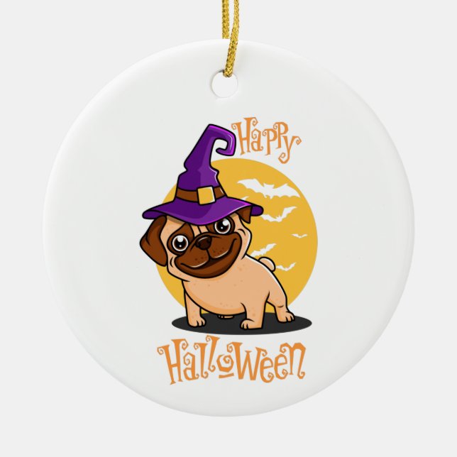 Ornamento de Halloween Puggy (Frente)