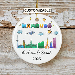 Ornamento de Hamburgo de Skyline personalizado, Al