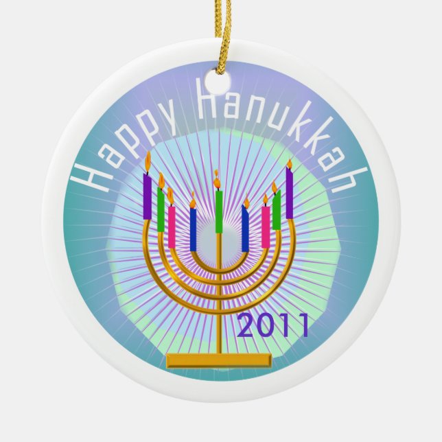 Ornamento de Hanukkah Keepsake feliz (Frente)