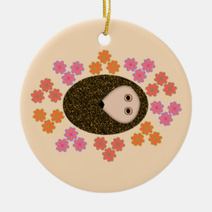 Ornamento de Hedgehog y Flores
