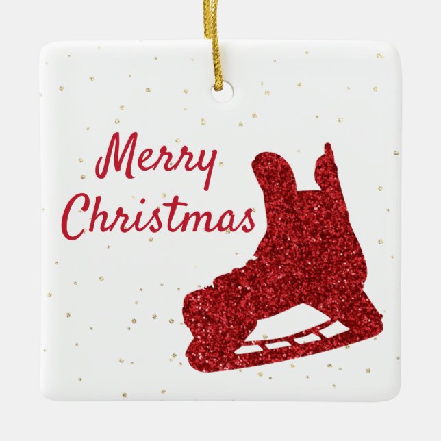 Ornamento de hockey - Patinaje y jugador de centin (Anverso)