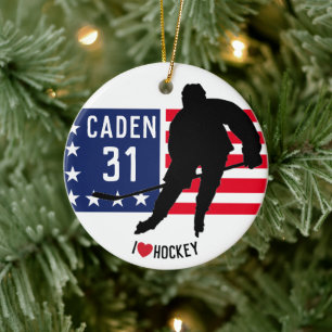 Ornamento de hockey personalizado